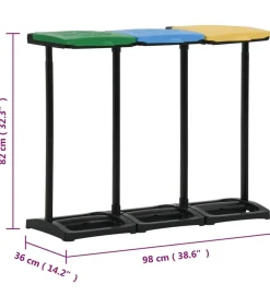 Sale 340989 Afvalzakstandaards met deksel 240-330 L PP meerkleurig Manden En Bakken