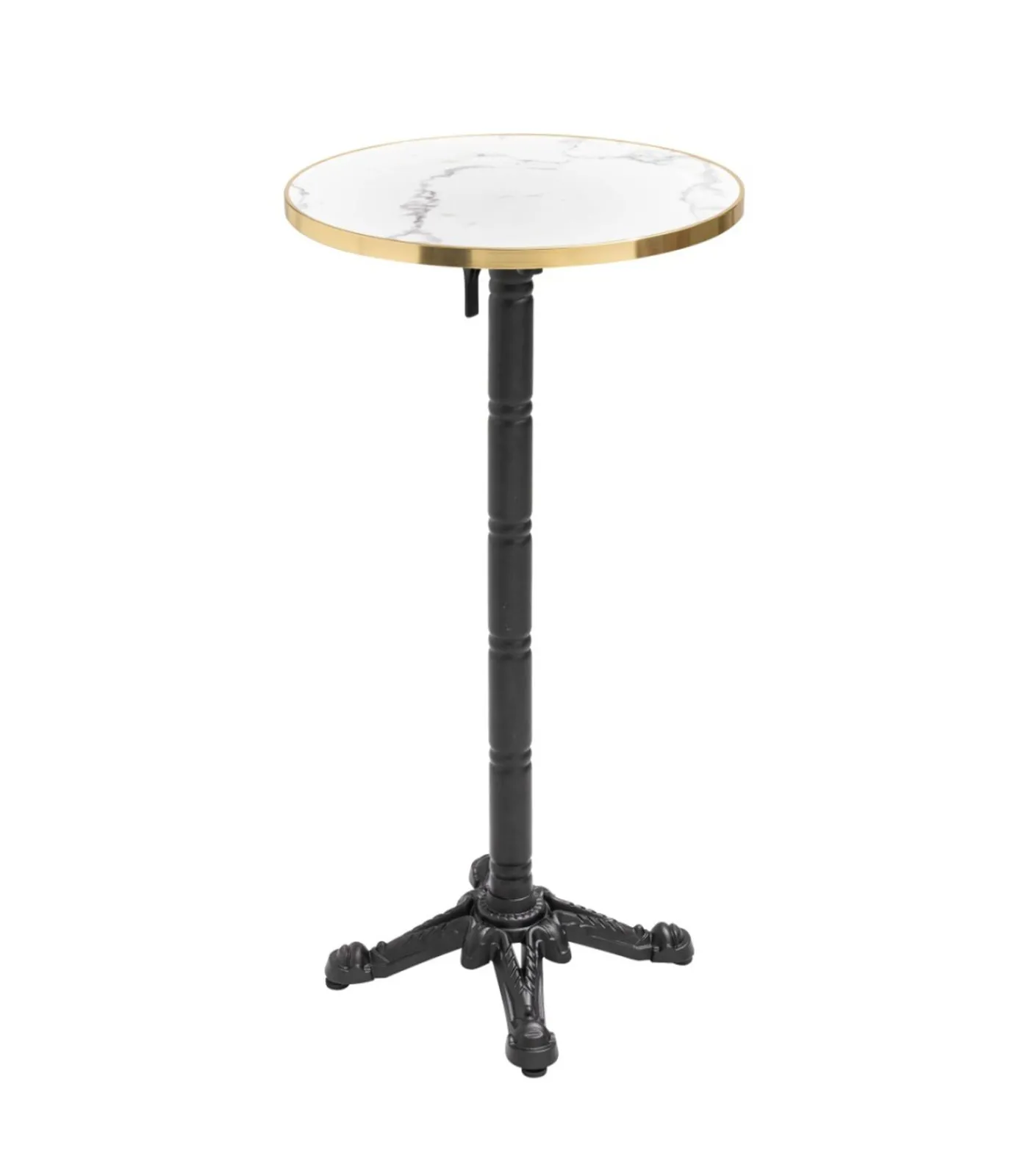 New 60 cm ronde hoge tafel kantelbaar wit/goud en zwart marmeren blad Tuinmeubelen