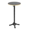 Online 60 cm ronde hoge tafel kantelbaar zwart/goud en zwart marmeren blad Tuinmeubelen