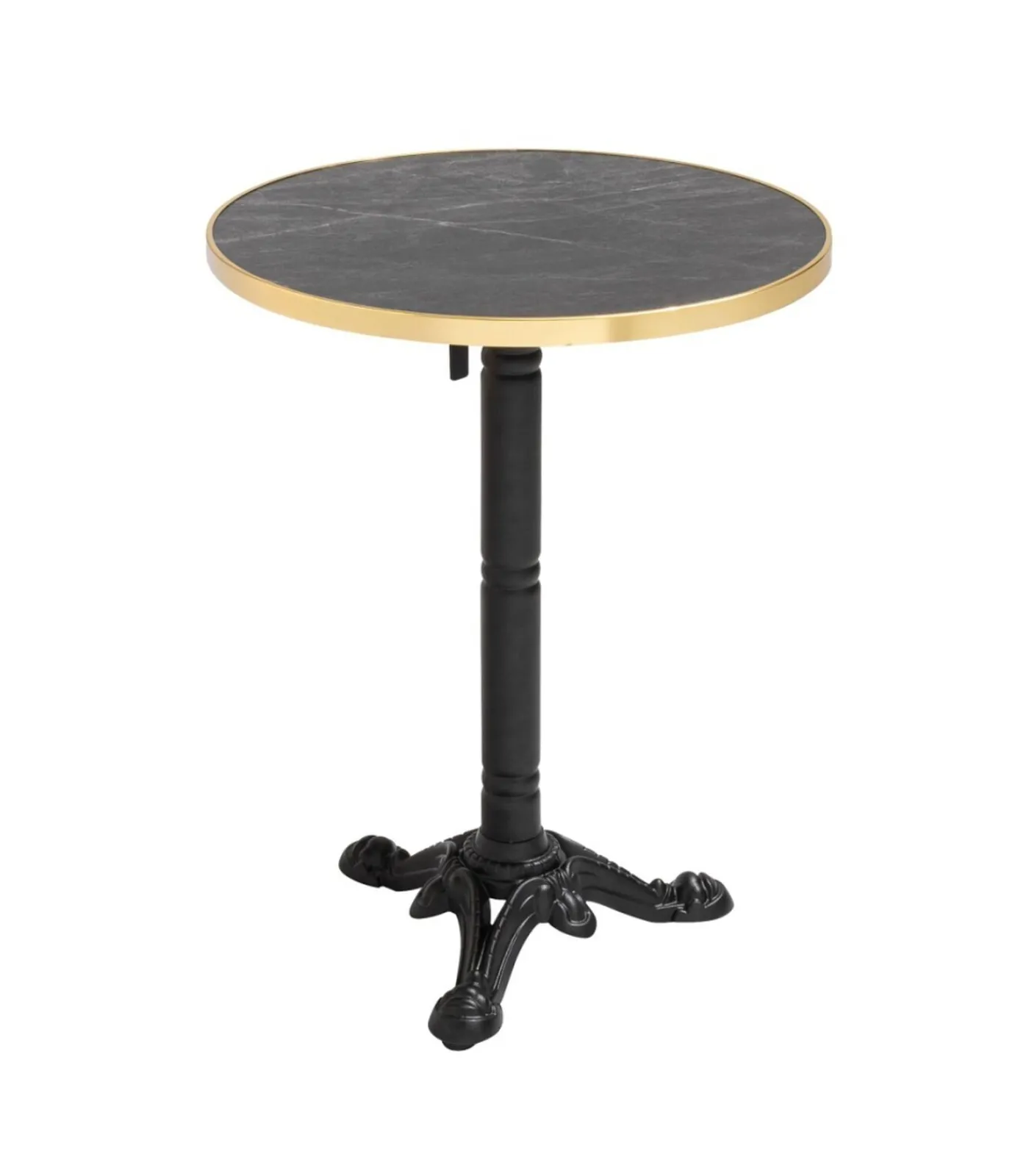 Online 60 cm verstelbare zwartmarmeren terrastafel en 2 zwarte stoelen Tuinmeubelen