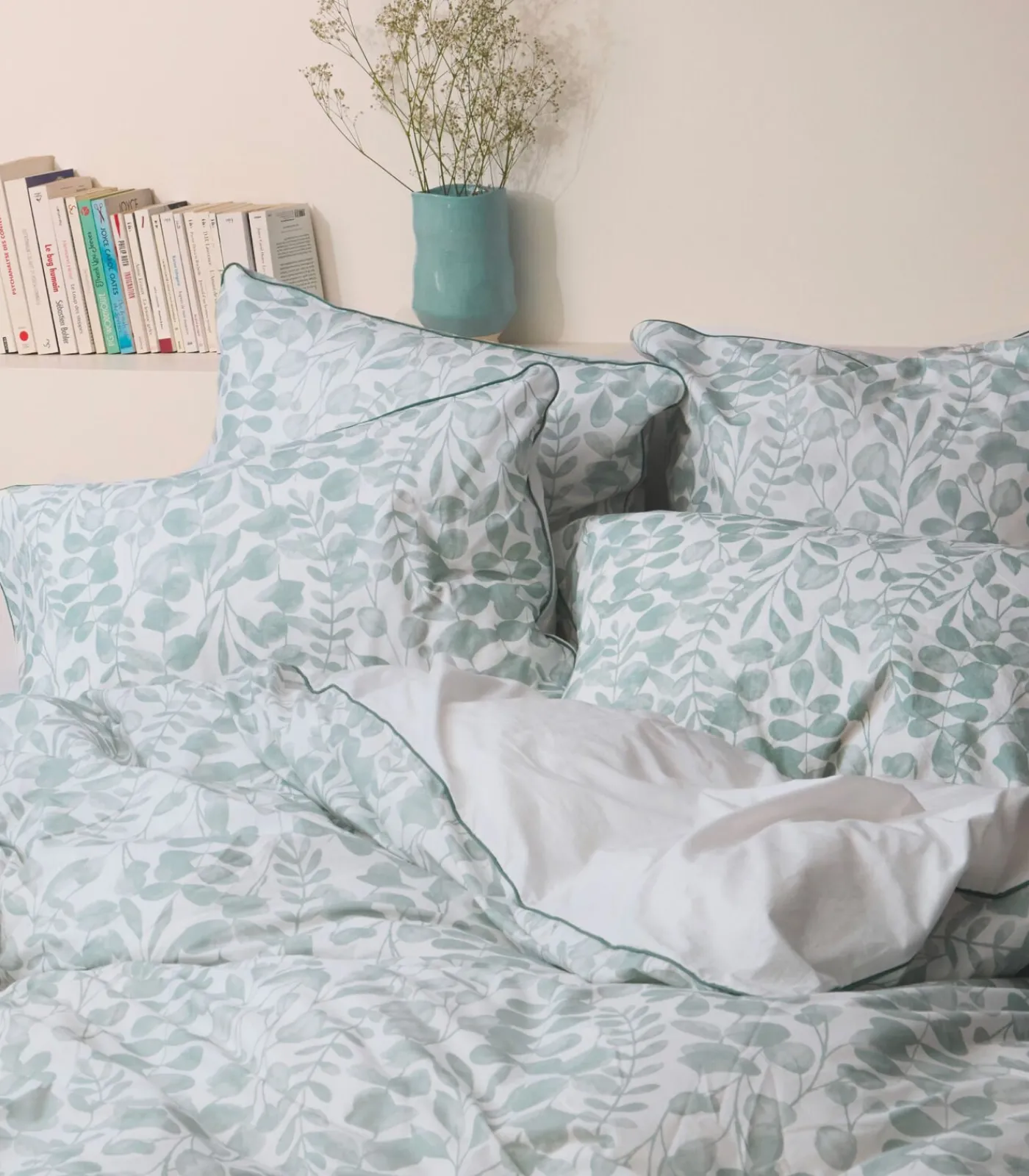 Hot 2 kussenslopen van gewassen perkal katoen, HERBIER Kussenslopen