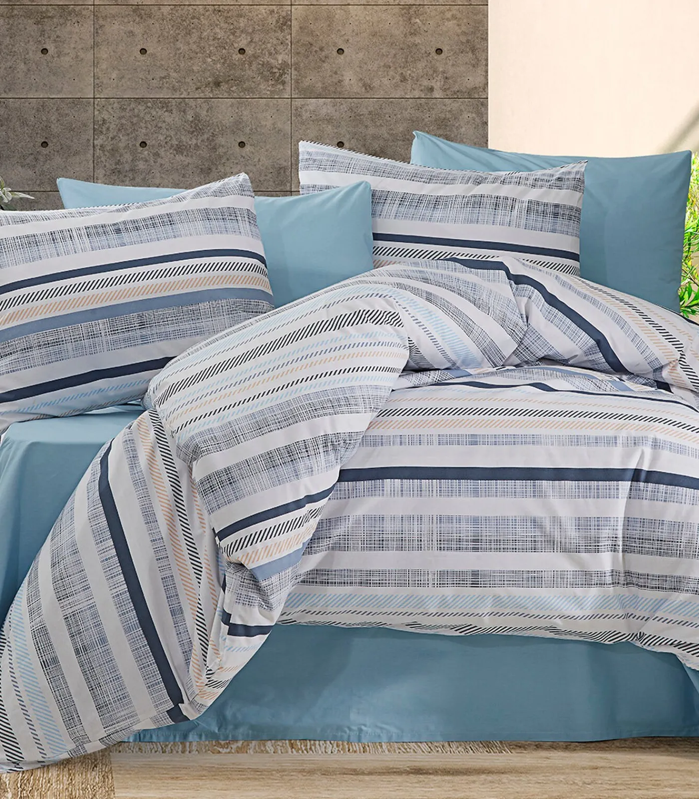 Outlet 2 persoons beddengoed 240x220 cm+2 kussenslopen 65x65 cm in katoen Dekbedovertrekken