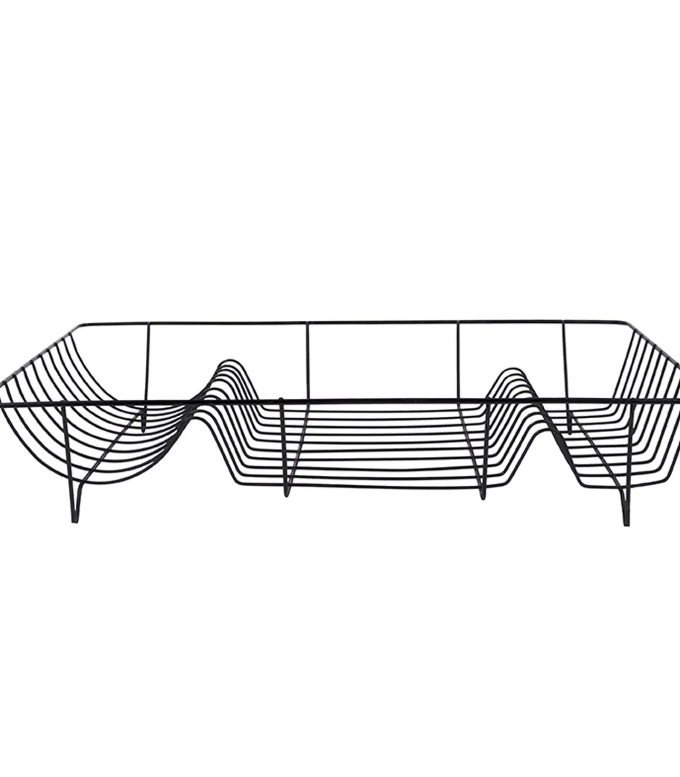 Outlet Afdruiprek - Linea Zwart met Mat Zwarte tray - 49x32x9,5cm Keukenaccessoires