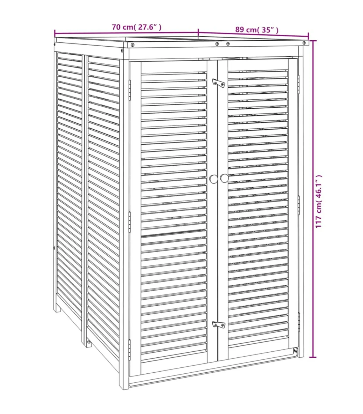 Outlet Afvalbakberging enkel 70x89x117 cm massief acaciahout Manden En Bakken