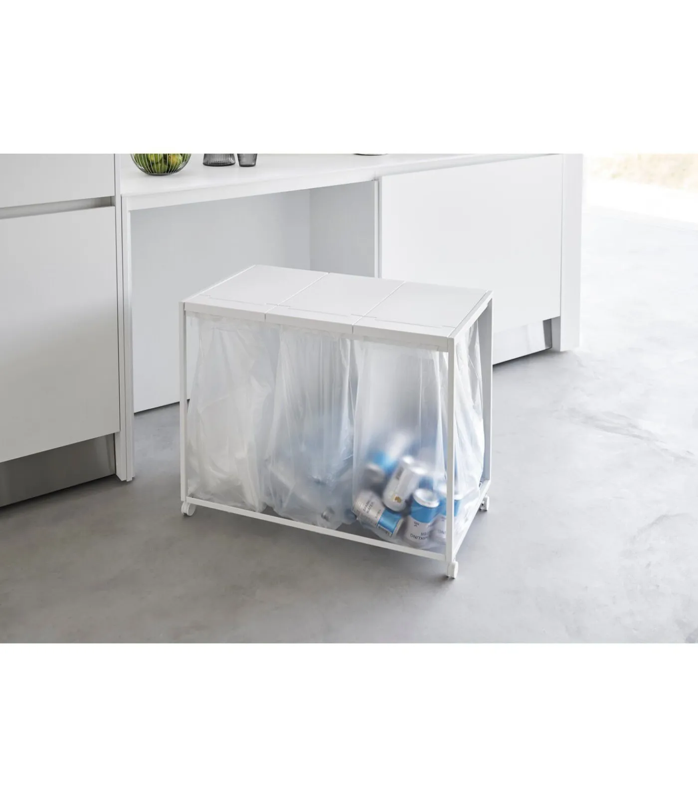 Sale Afvalscheidingsprullenbak met wielen - 3 comp - Tower - Wit Manden En Bakken