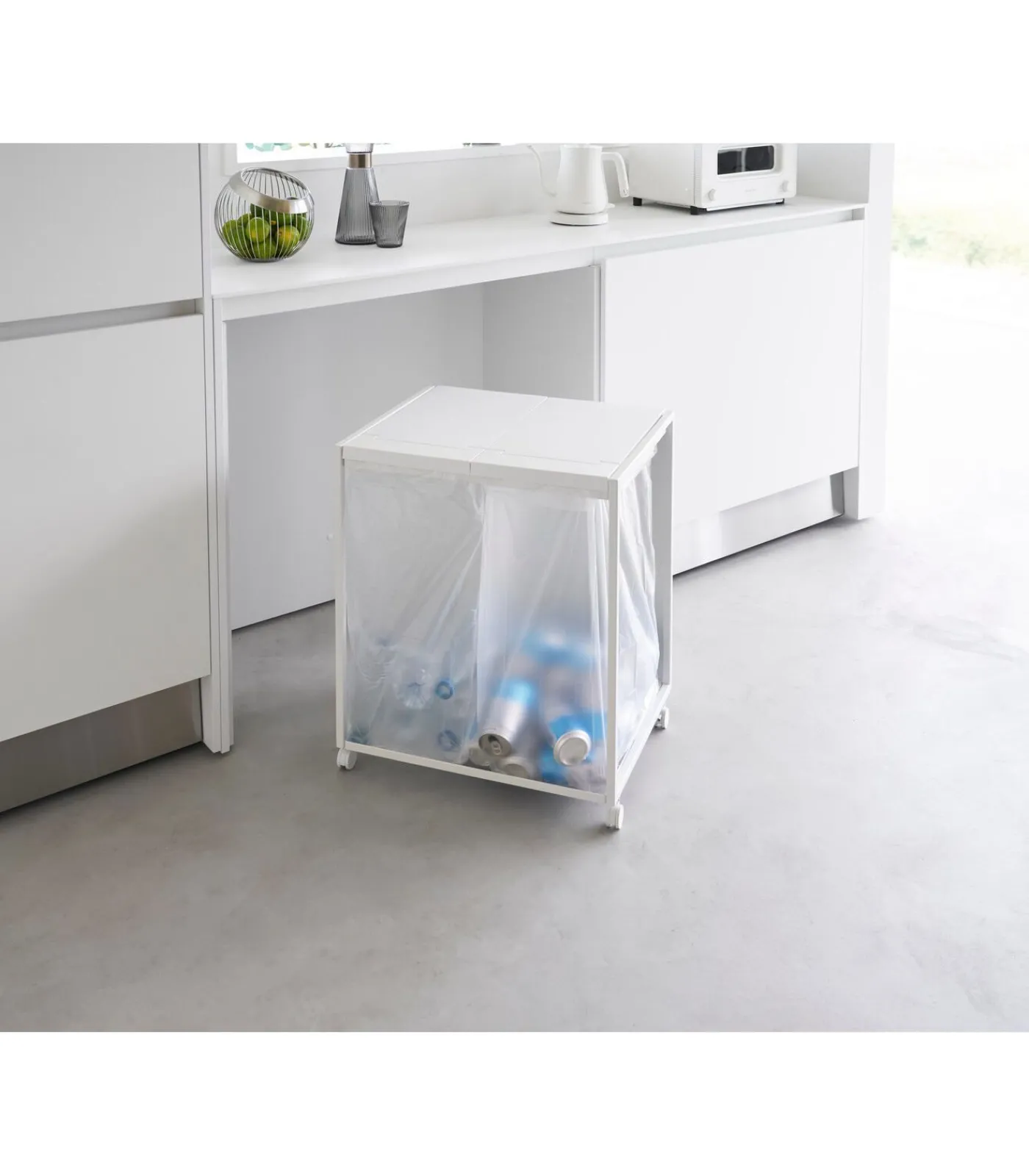 Sale Afvalscheidingsprullenbak met wielen - 2 comp - Tower - Wit Manden En Bakken