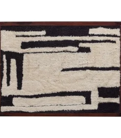 Sale Anka Wanddeco - Katoen/Hout - Zwart/Wit - 90x60x10 Decoratie