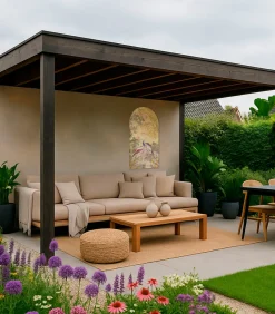 Online Canvas - Reigers tussen Bloemen Japanse stijl - 100x54 Wanddecoratie