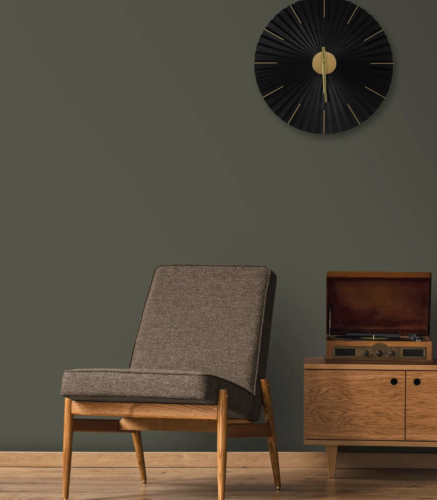 Discount Klok - origami - 59x59 Wanddecoratie