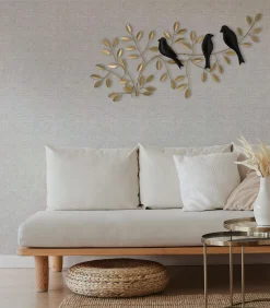 Online Metal Art - Birds on branch - 38x78 Wanddecoratie
