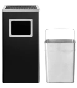 New Asbak/prullenbak Hotel 45 L staal zwart Manden En Bakken