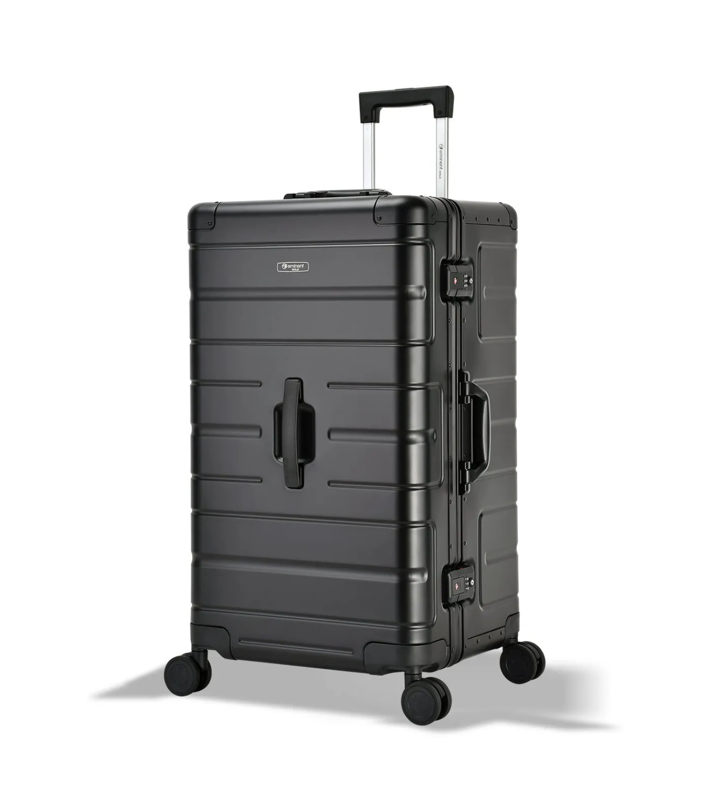 Discount Athens Aluminium Trunk Koffer 4 Wielen Zwarte Trolleys