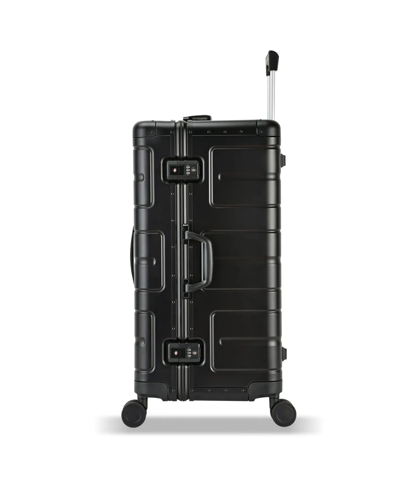 Discount Athens Aluminium Trunk Koffer 4 Wielen Zwarte Trolleys