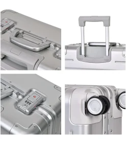 Outlet Athens Pilot Koffer 4 Wielen Zilveren Trolleys