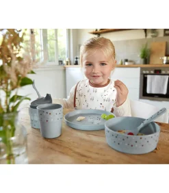 New Baby schotel set Tiny Farmer Mouton/Oie Bestek