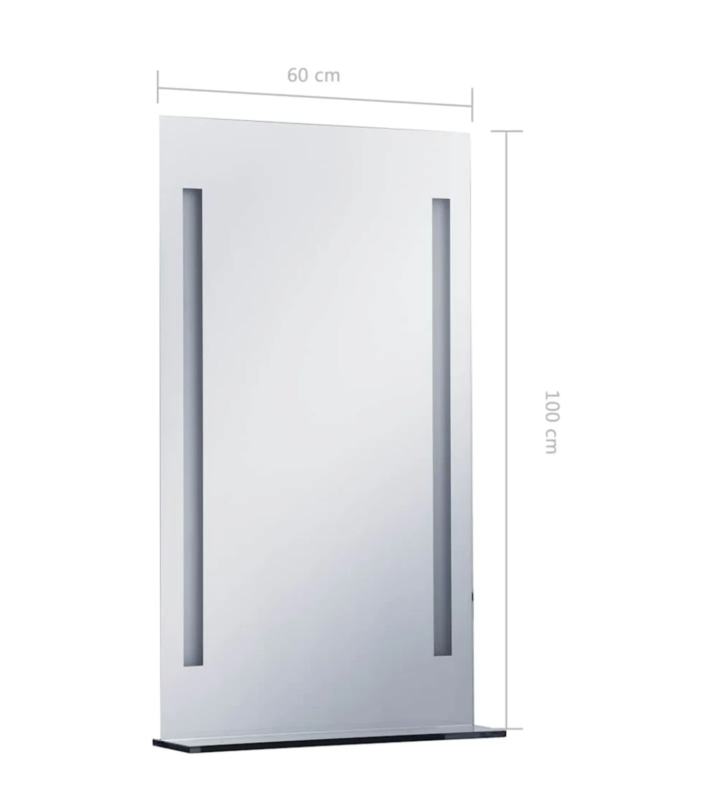 Discount Badkamerspiegel LED met schap 60x100 cm Spiegels