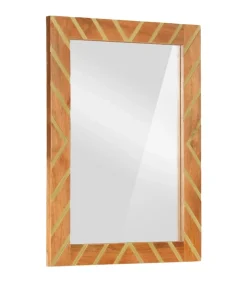 Best Badkamerspiegel 50x70x3 cm massief mangohout en glas bruin Spiegels