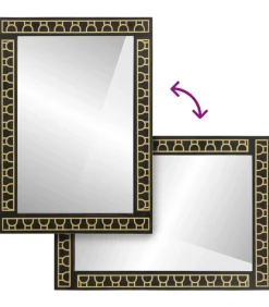 Badkamerspiegel 50x70x2,5 cm massief mangohout en glas Spiegels