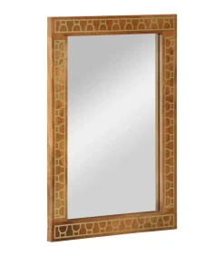 Badkamerspiegel 50x70x2,5 cm massief mangohout en glas Spiegels