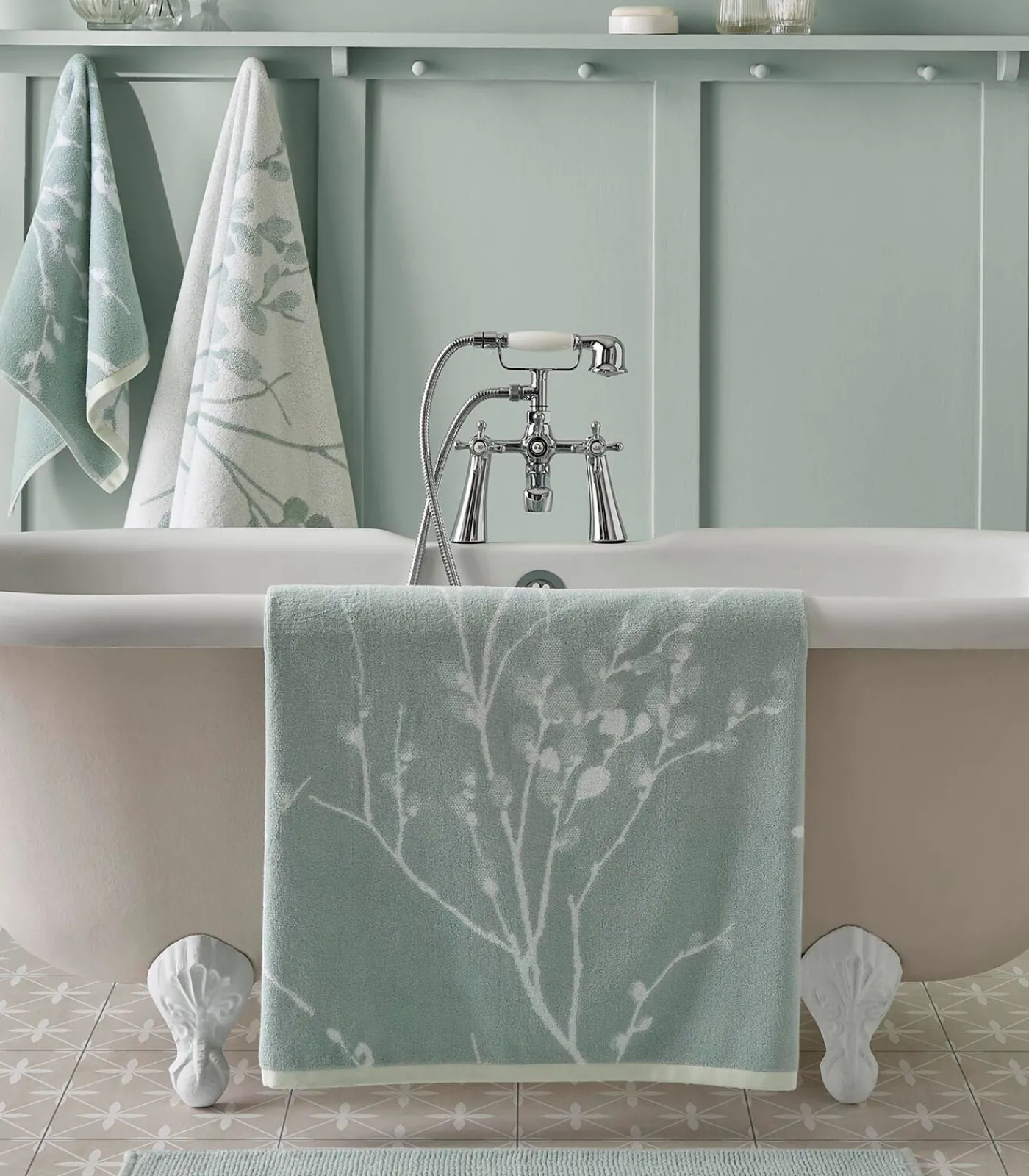 Badlaken Pussy Willow Duckegg Handdoeken