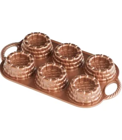 New Bakvorm Shortcake Basket Bundt Koper - 6 stuks Bakken