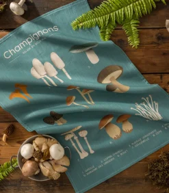 Clearance Balade en sous-bois - Theedoek met print in halflinnen Keuken- & Tafellinnen