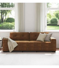 Hot Bank met kussen Bruin Kunstleer en Hout Zetels