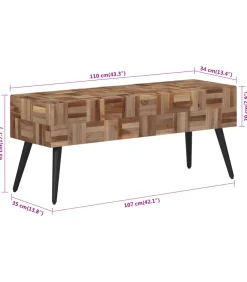 Discount Bankje 110x35x45 cm massief gerecycled teakhout Tafels