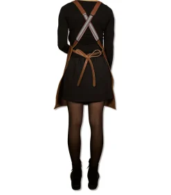 New BBQ Lederen schort met bretellen - Bruin Keuken- & Tafellinnen