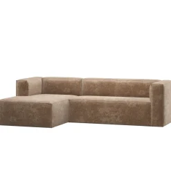 Discount Bean Hoekbank Links - Chenille - Velvet Taupe - 73x305x175 Zetels