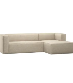 Online Bean Hoekbank Rechts - Polyester - Beige Melange - 73x305x175 Zetels