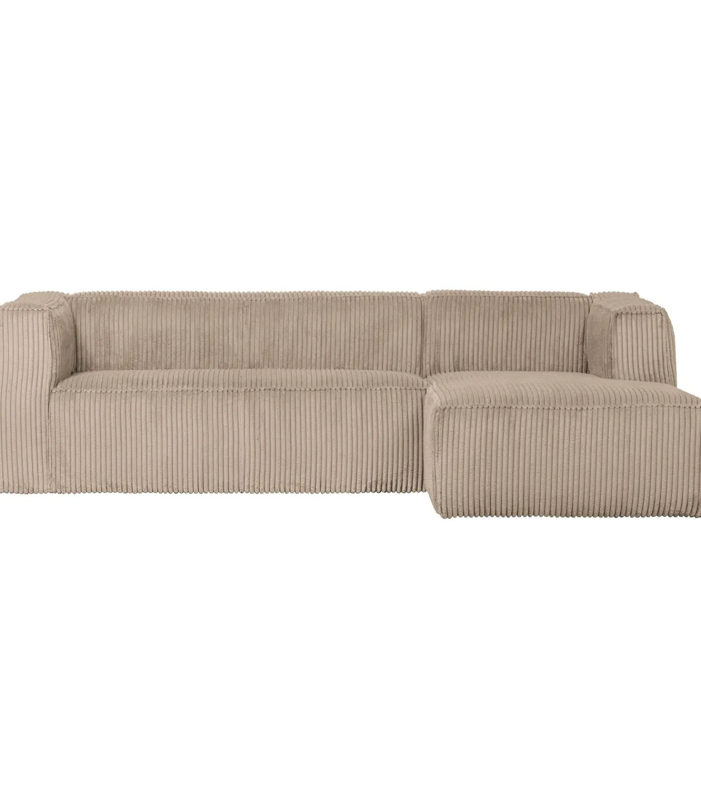 Bean Hoekbank Rechts - Ribstof - Travertin - 73x305x96 Zetels