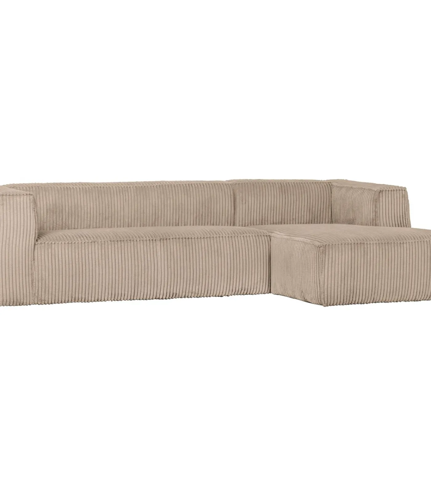 Bean Hoekbank Rechts - Ribstof - Travertin - 73x305x96 Zetels