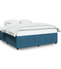 Bedframe fluweel blauw 200x200 cm Bedden