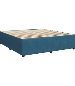 Bedframe fluweel blauw 200x200 cm Bedden