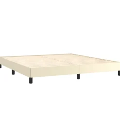 Hot Bedframe kunstleer crèmekleurig 160x200 cm Bedden
