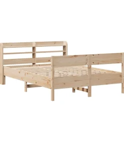 Bedframe zonder matras massief grenenhout 160x200 cm Bedden