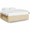 Clearance Bedframe zonder matras stof crèmekleurig 200x200 cm Bedden