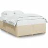 Discount Bedframe zonder matras stof crèmekleurig 160x200 cm Bedden