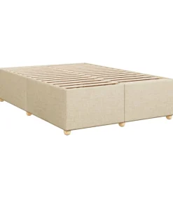Discount Bedframe zonder matras stof crèmekleurig 160x200 cm Bedden