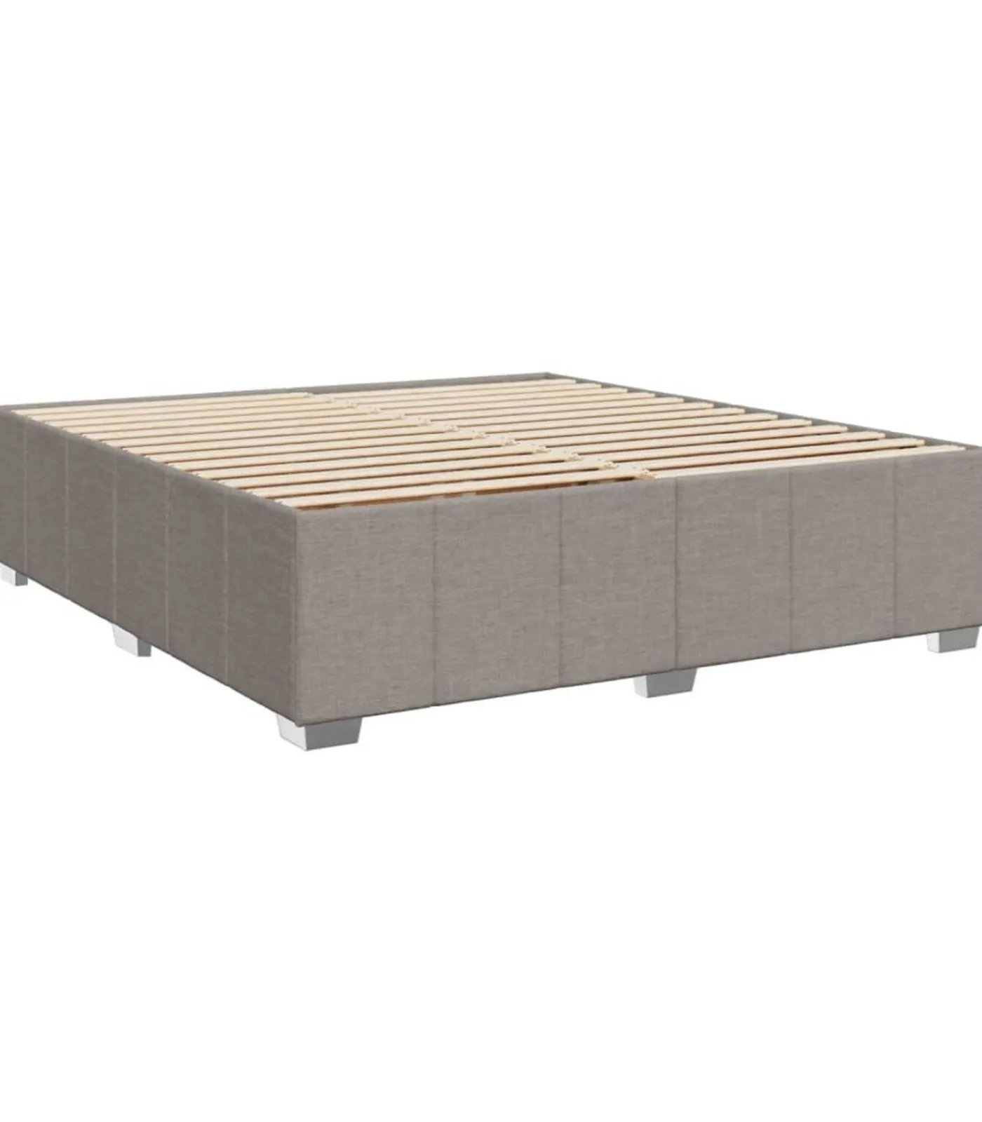 Clearance Bedframe zonder matras stof taupe 200x200 cm Bedden