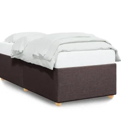 Best Bedframe zonder matras 90x200 cm stof donkerbruin Bedden