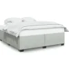 Bedframe zonder matras 200x200 cm fluweel lichtgrijs Bedden