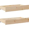 Clearance Bedlades 2 st met wieltjes 95x55x17 cm massief grenenhout Organiseren