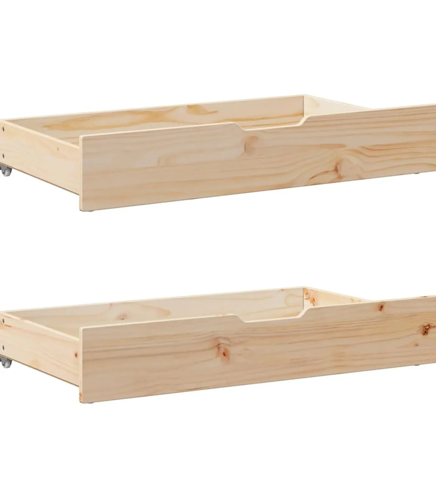 Clearance Bedlades 2 st met wieltjes 95x55x17 cm massief grenenhout Organiseren