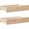 Outlet Bedlades 2 st met wieltjes 85x55x17 cm massief grenenhout Organiseren