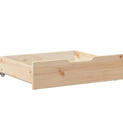 Discount Bedlades 2 st met wieltjes 65x55x17 cm massief grenenhout Organiseren