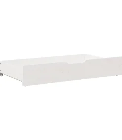 Bedlades 2 st 90x55x17 cm massief grenenhout wit Organiseren