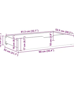 Bedlades 2 st 90x55x17 cm massief grenenhout wit Organiseren