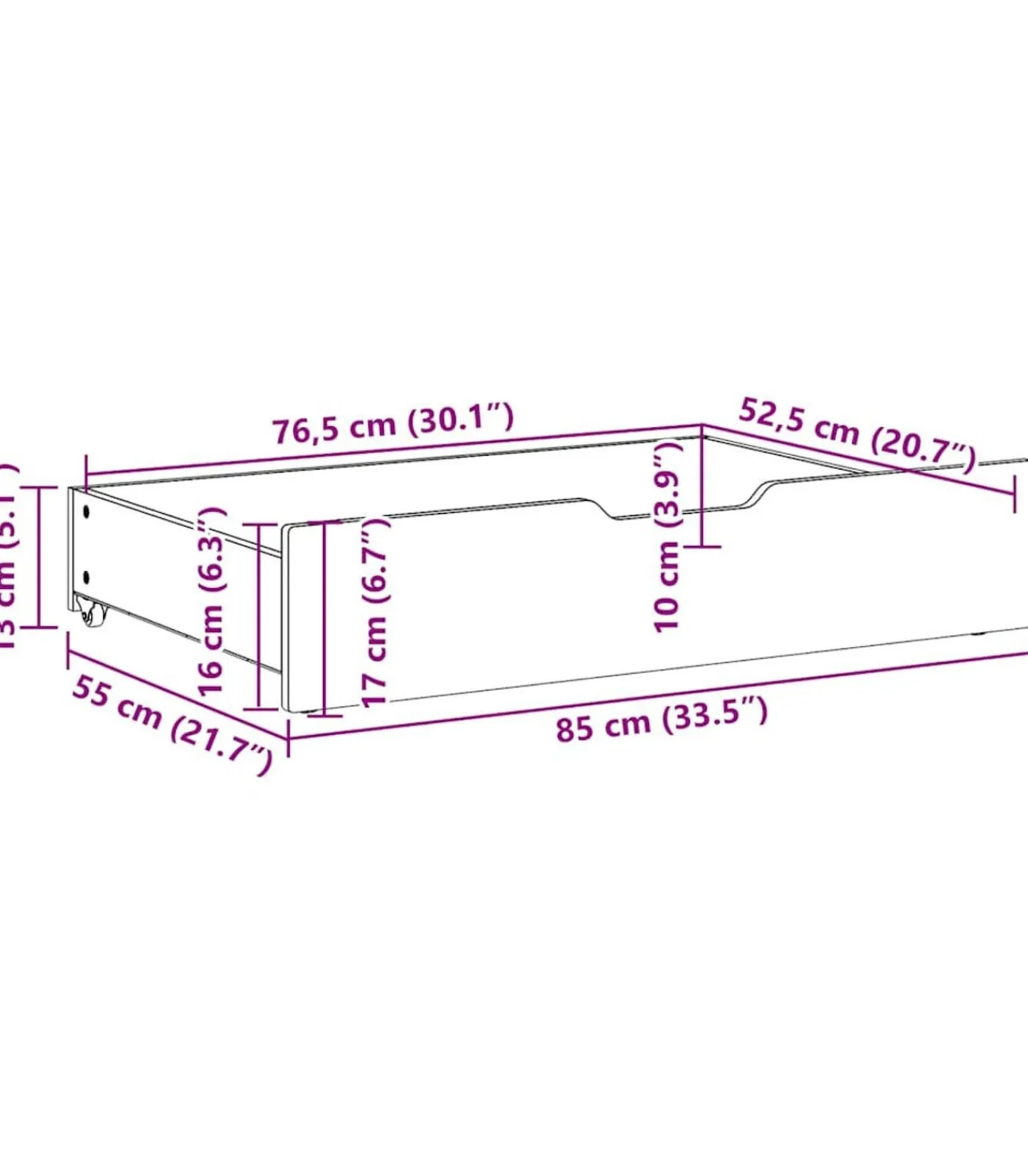 Discount Bedlades 2 st 85x55x17 cm massief grenenhout wit Organiseren